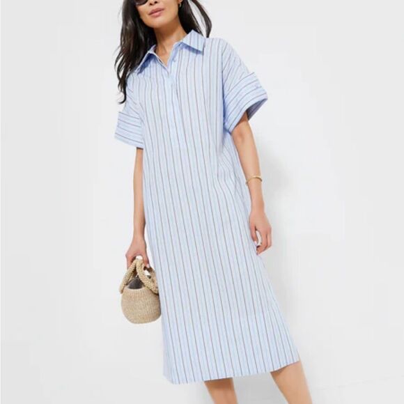 Pomander Place Blue and Red Stripe Reina Dress XL - Picture 1 of 13